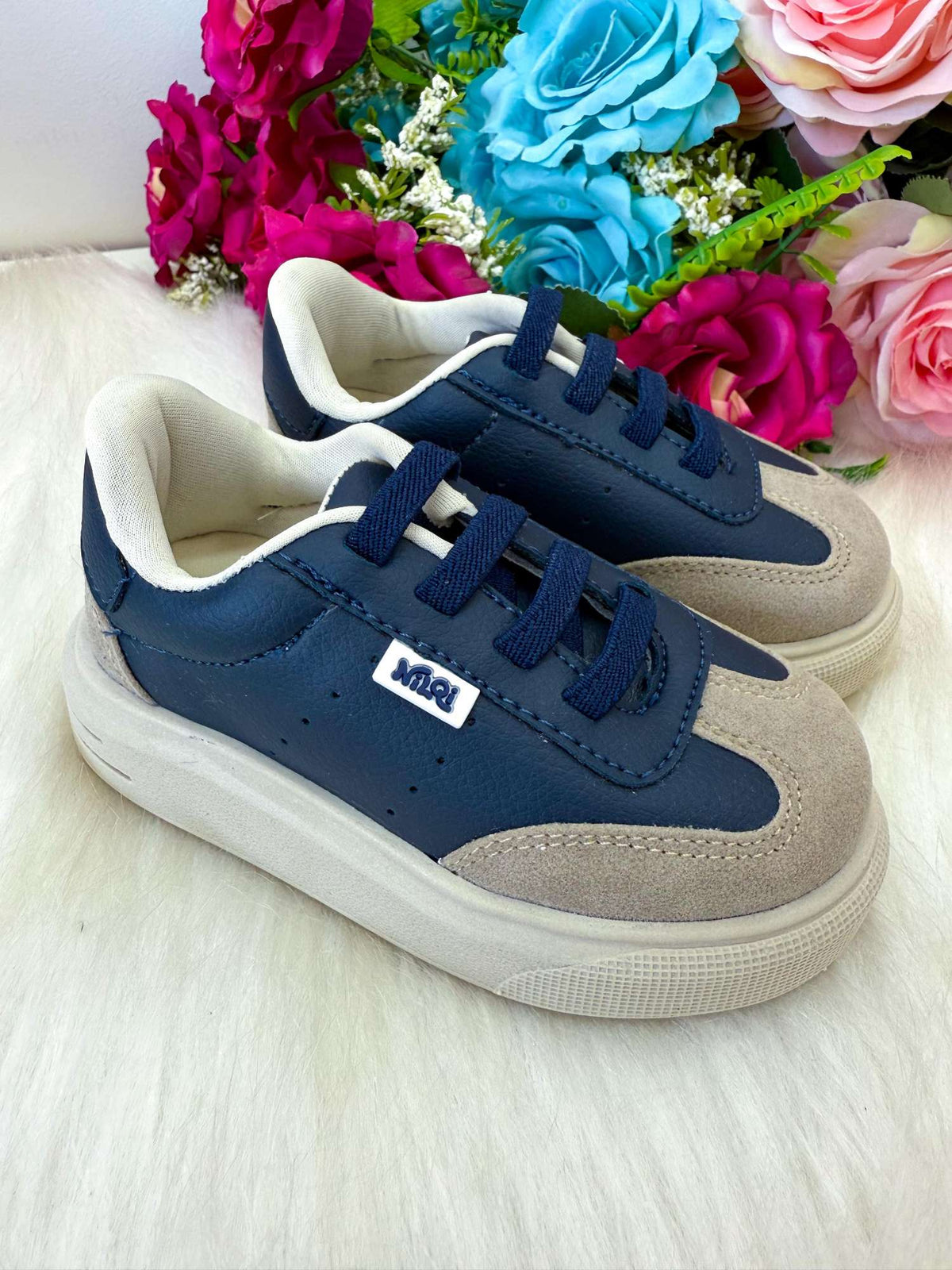 Tenis Nilqi Masculino Enzo Azul Marinho e Off - Qualidade e Cuidado para os Pequenos | Bebeloo Kids