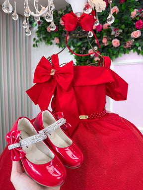Vestido Banana Club Jessica Vermelho - Natal - Leveza e Elegância para Meninas | Bebeloo Kids