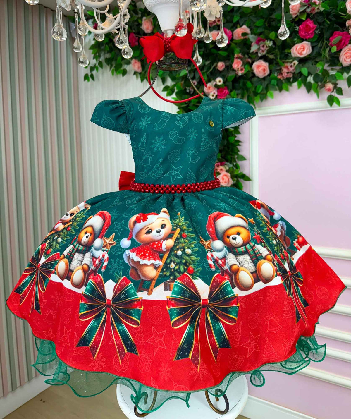 Vestido Banana Club Teddy Natalino Verde - Leveza e Elegância para Meninas | Bebeloo Kids