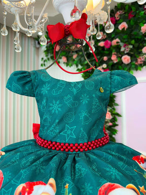 Vestido Banana Club Teddy Natalino Verde - Leveza e Elegância para Meninas | Bebeloo Kids