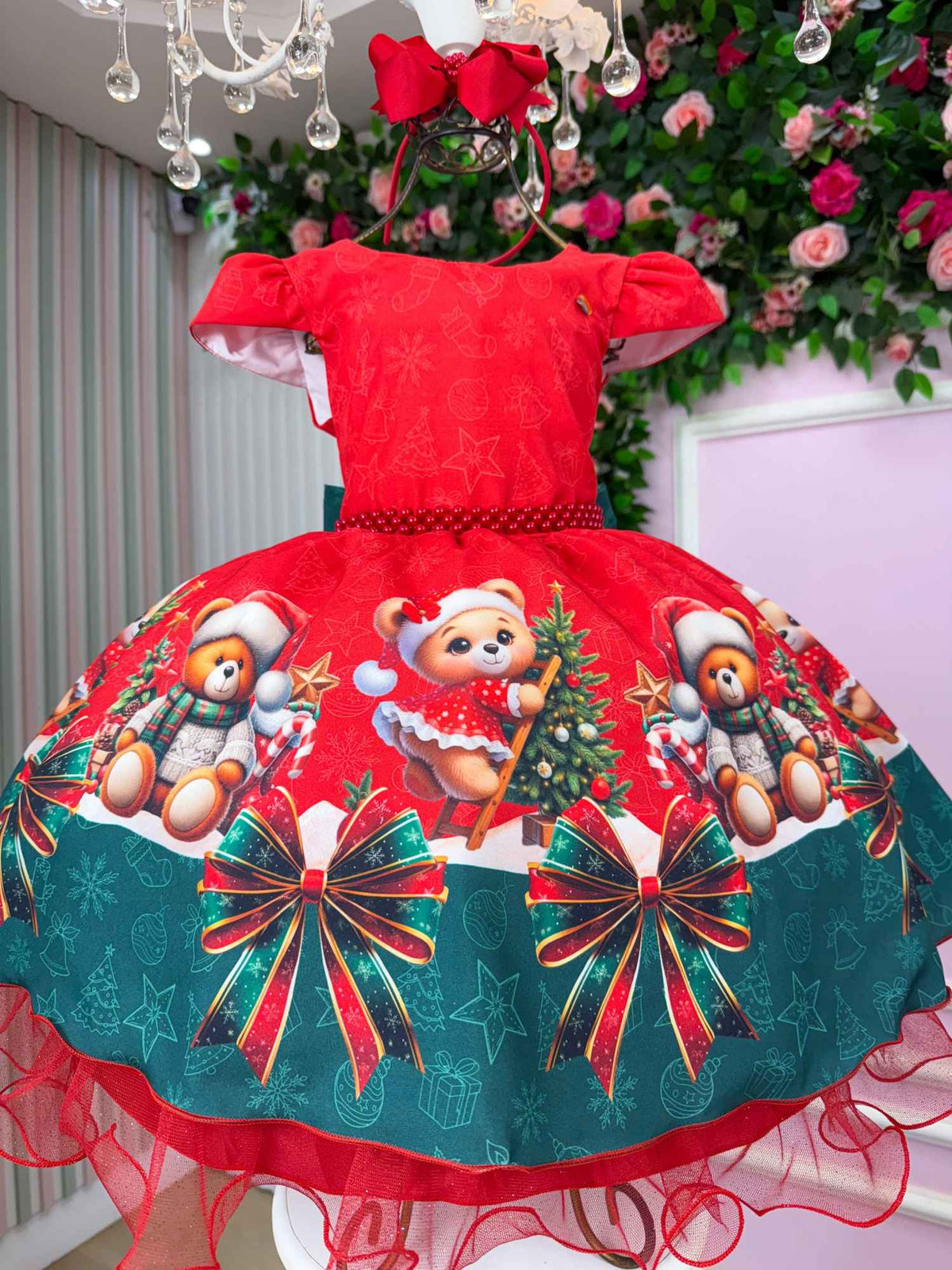 Vestido Banana Club Teddy Natalino Vermelho - Leveza e Elegância para Meninas | Bebeloo Kids