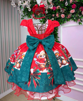 Vestido Banana Club Teddy Natalino Vermelho - Leveza e Elegância para Meninas | Bebeloo Kids