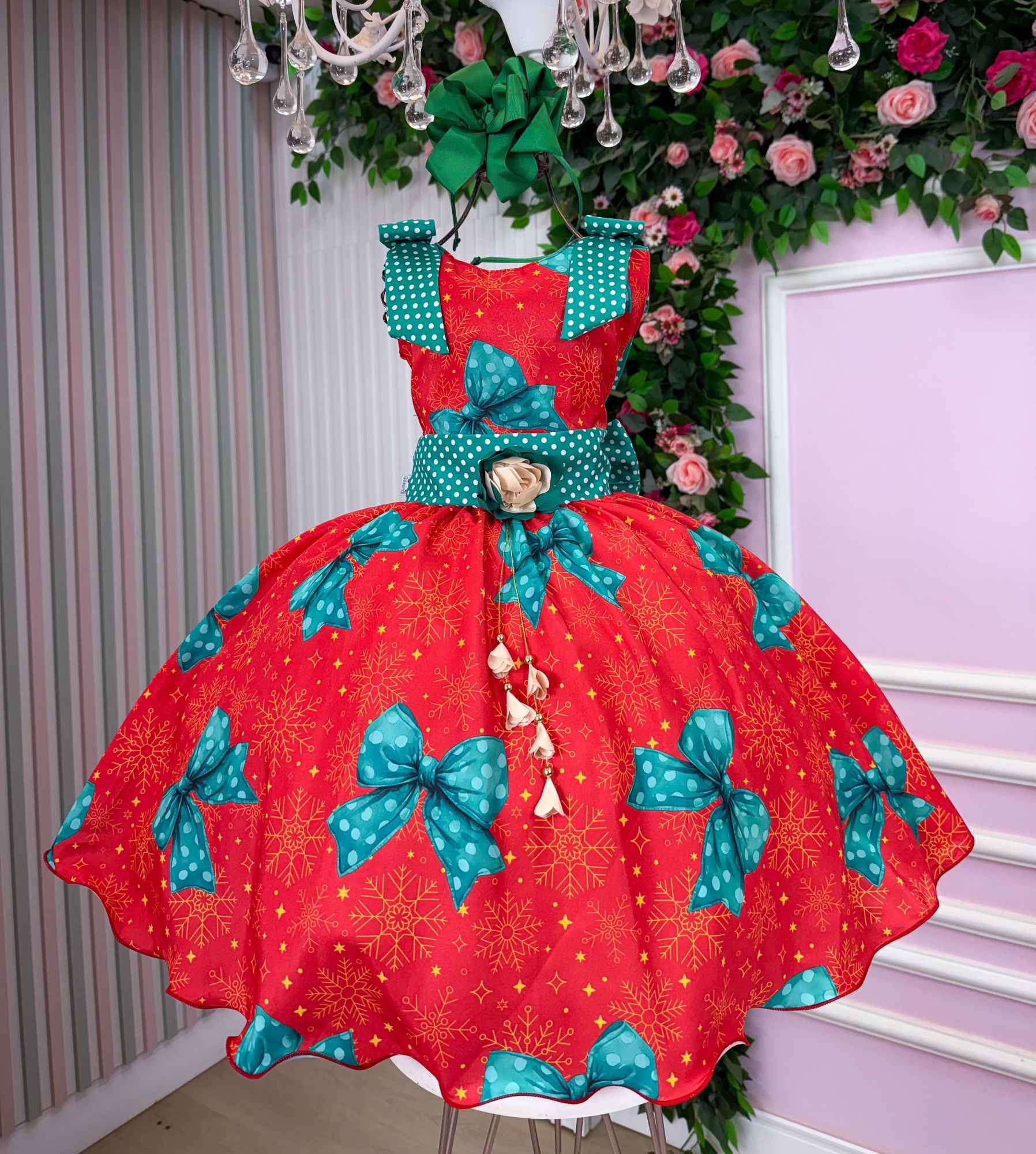 Vestido Marie Alegria de Natal Vermelho - Leveza e Elegância para Meninas | Bebeloo Kids