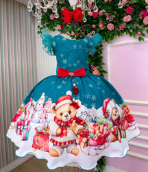 Vestido Marie Floco De Neve Verde - Natal - Leveza e Elegância para Meninas | Bebeloo Kids