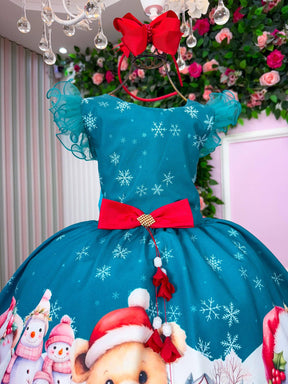 Vestido Marie Floco De Neve Verde - Natal - Leveza e Elegância para Meninas | Bebeloo Kids