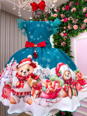 Vestido Marie Floco De Neve Verde - Natal - Leveza e Elegância para Meninas | Bebeloo Kids