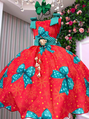 Vestido Marie Alegria de Natal Vermelho - Leveza e Elegância para Meninas | Bebeloo Kids