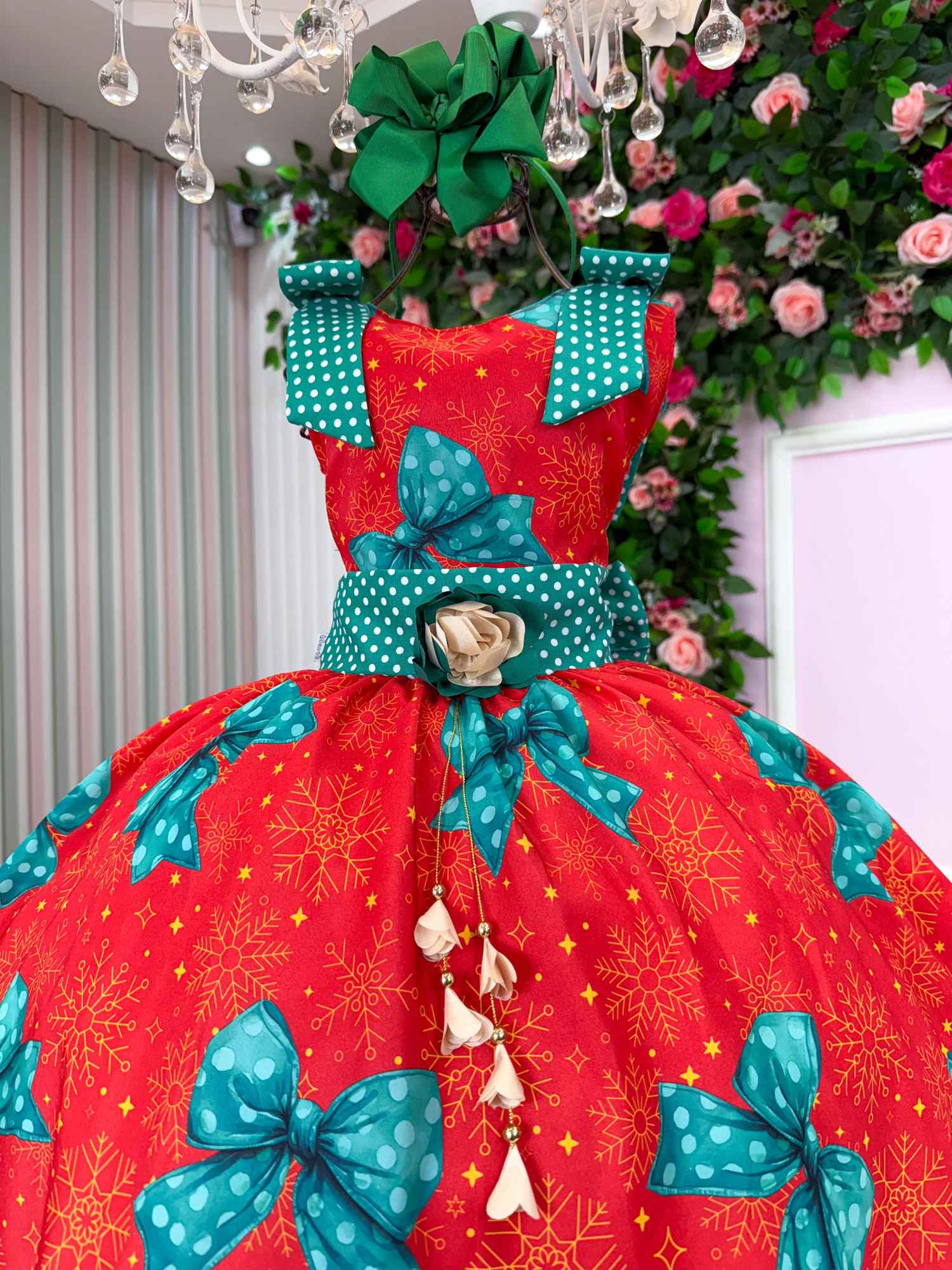 Vestido Marie Alegria de Natal Vermelho - Leveza e Elegância para Meninas | Bebeloo Kids