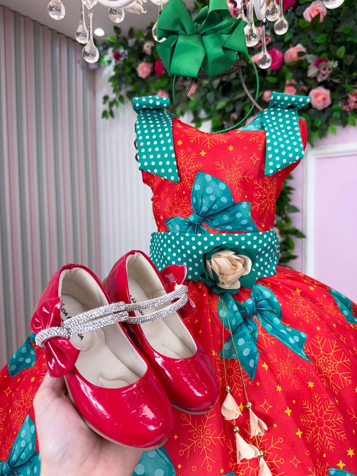 Vestido Marie Alegria de Natal Vermelho - Leveza e Elegância para Meninas | Bebeloo Kids