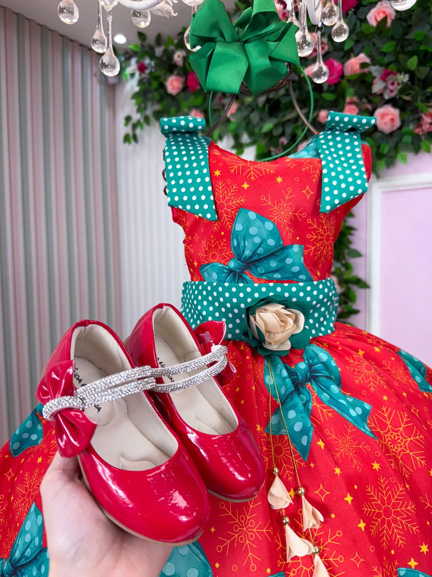 Vestido Marie Alegria de Natal Vermelho - Leveza e Elegância para Meninas | Bebeloo Kids