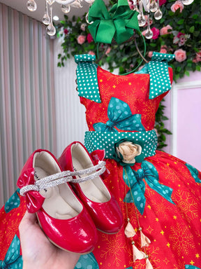 Vestido Marie Alegria de Natal Vermelho - Leveza e Elegância para Meninas | Bebeloo Kids