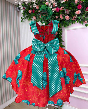 Vestido Marie Alegria de Natal Vermelho - Leveza e Elegância para Meninas | Bebeloo Kids