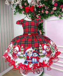 Vestido Banana Club Ursinho Natalino - Natal - Leveza e Elegância para Meninas | Bebeloo Kids