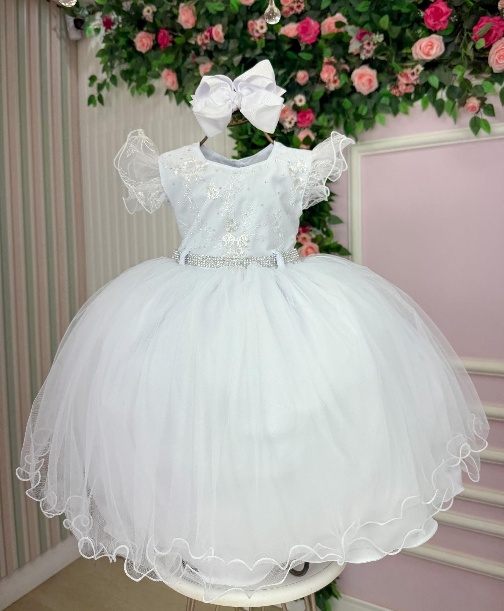 Vestido Menina Bonita Antonella Branco - Leveza e Elegância para Meninas | Bebeloo Kids