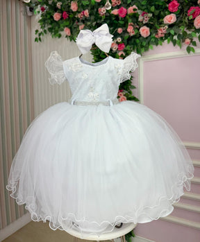 Vestido Menina Bonita Antonella Branco - Leveza e Elegância para Meninas | Bebeloo Kids