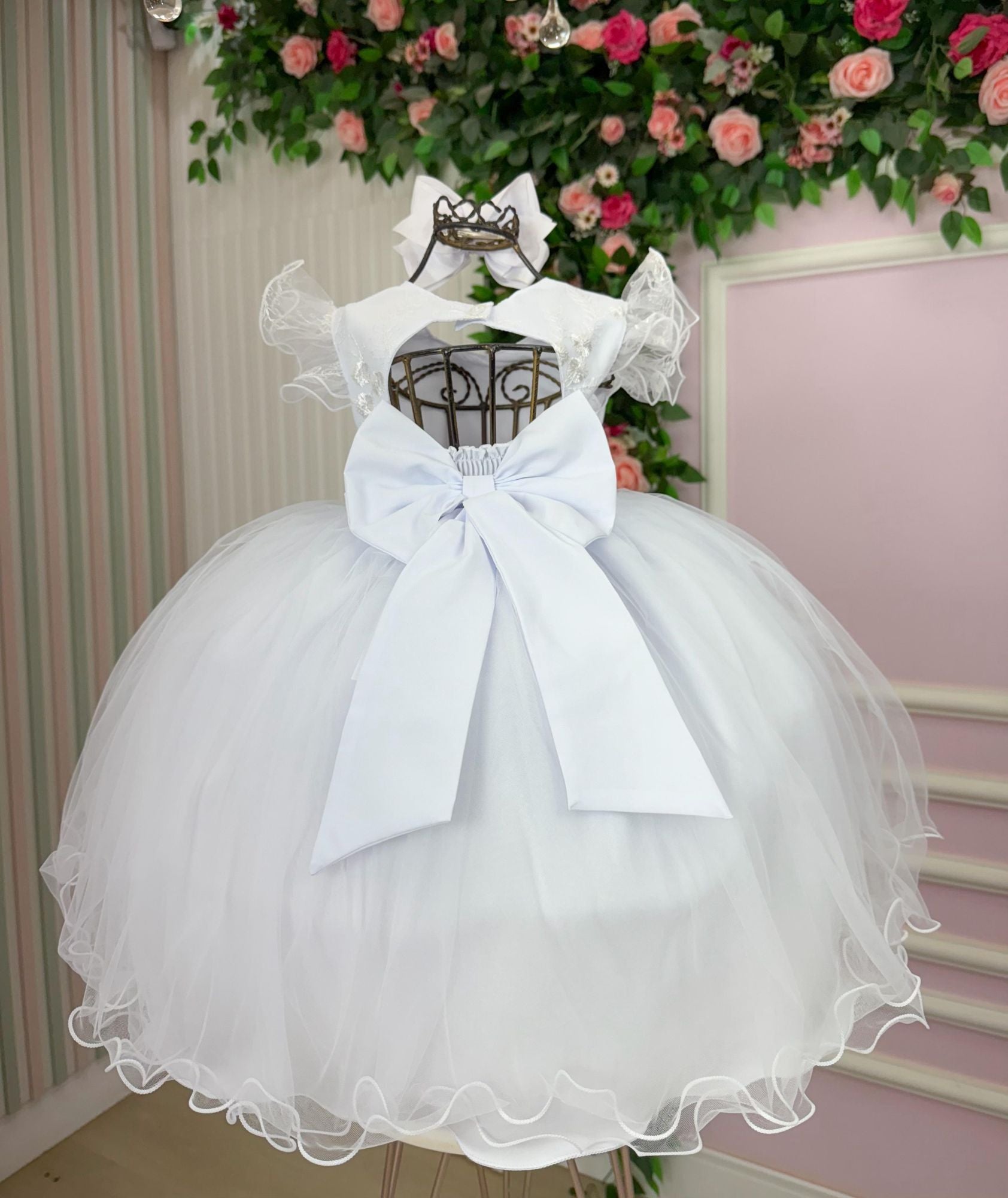 Vestido Menina Bonita Antonella Branco - Leveza e Elegância para Meninas | Bebeloo Kids