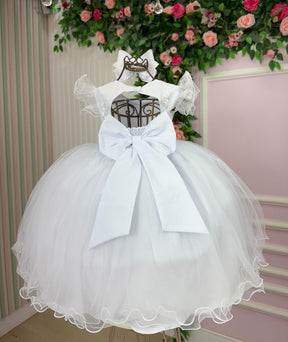 Vestido Menina Bonita Antonella Branco - Leveza e Elegância para Meninas | Bebeloo Kids
