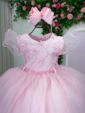 Vestido Menina Bonita Pietra Rosa Bebe - Leveza e Elegância para Meninas | Bebeloo Kids