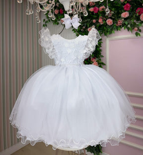 Vestido Infantil Menina Bonita Angelie Branco - Leveza e Elegância para Meninas | Bebeloo Kids