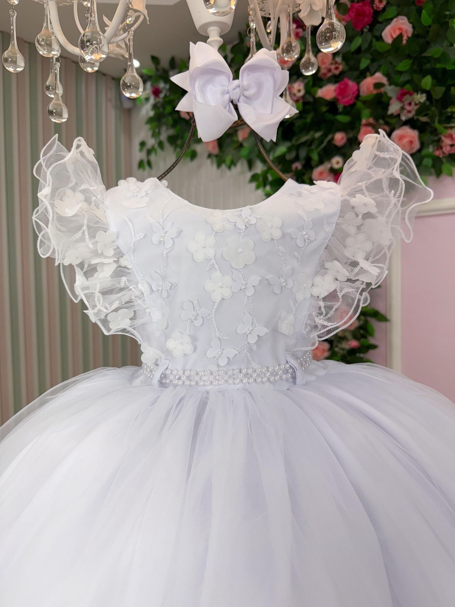 Vestido Infantil Menina Bonita Angelie Branco - Leveza e Elegância para Meninas | Bebeloo Kids