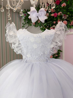 Vestido Infantil Menina Bonita Angelie Branco - Leveza e Elegância para Meninas | Bebeloo Kids