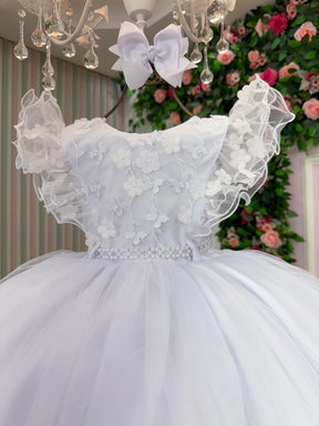 Vestido Infantil Menina Bonita Angelie Branco - Leveza e Elegância para Meninas | Bebeloo Kids
