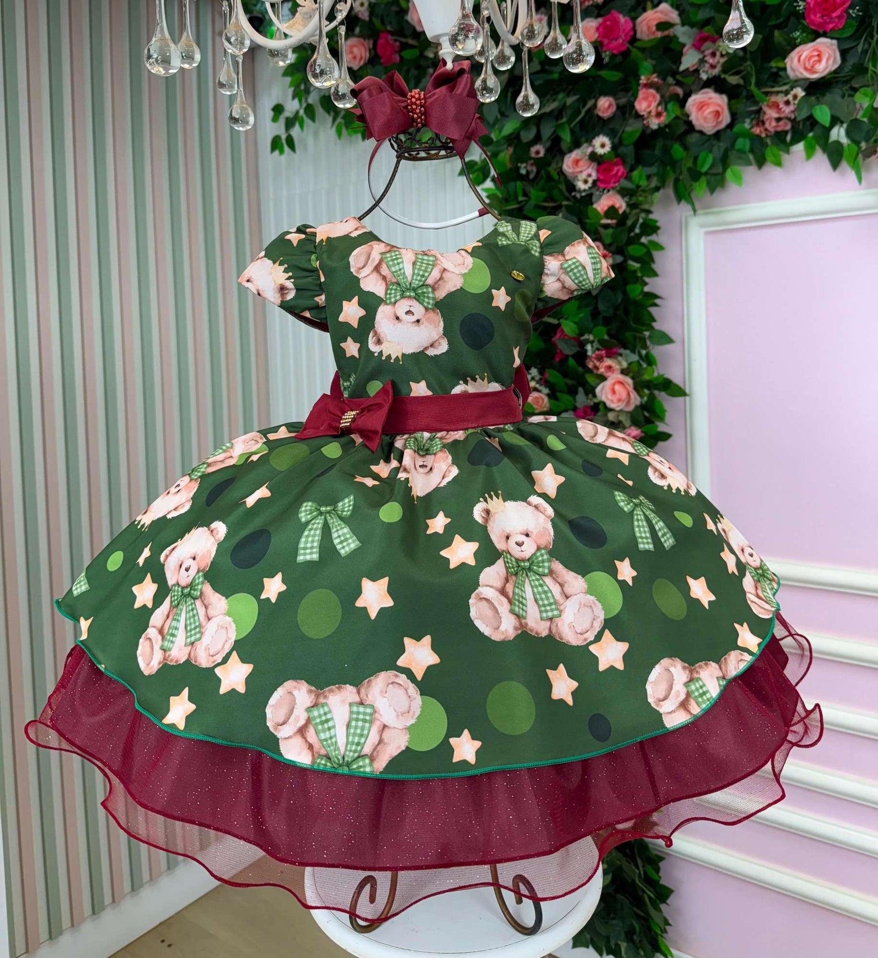 Vestido Banana Club Encanto de Natal Verde - Leveza e Elegância para Meninas | Bebeloo Kids