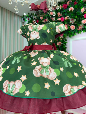 Vestido Banana Club Encanto de Natal Verde - Leveza e Elegância para Meninas | Bebeloo Kids