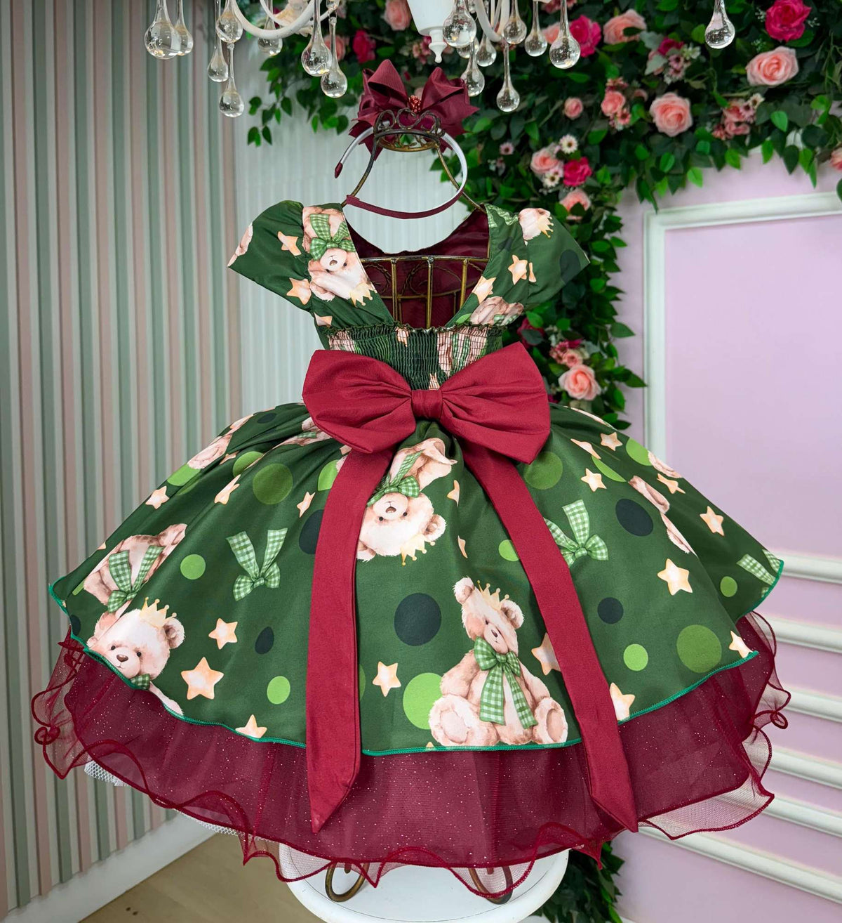 Vestido Banana Club Encanto de Natal Verde - Leveza e Elegância para Meninas | Bebeloo Kids
