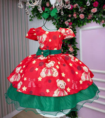Vestido Banana Club Encanto de Natal Vermelho - Leveza e Elegância para Meninas | Bebeloo Kids