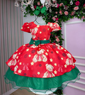 Vestido Banana Club Encanto de Natal Vermelho - Leveza e Elegância para Meninas | Bebeloo Kids