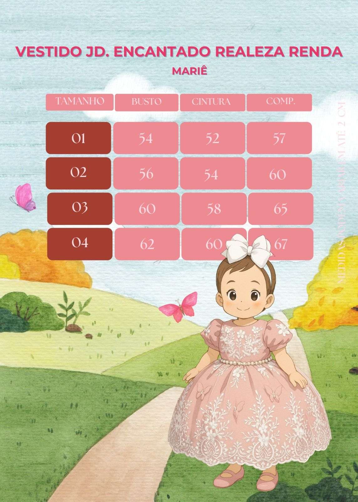 Vestido Marie Jardim Encantado Realeza Rose Renda Branca