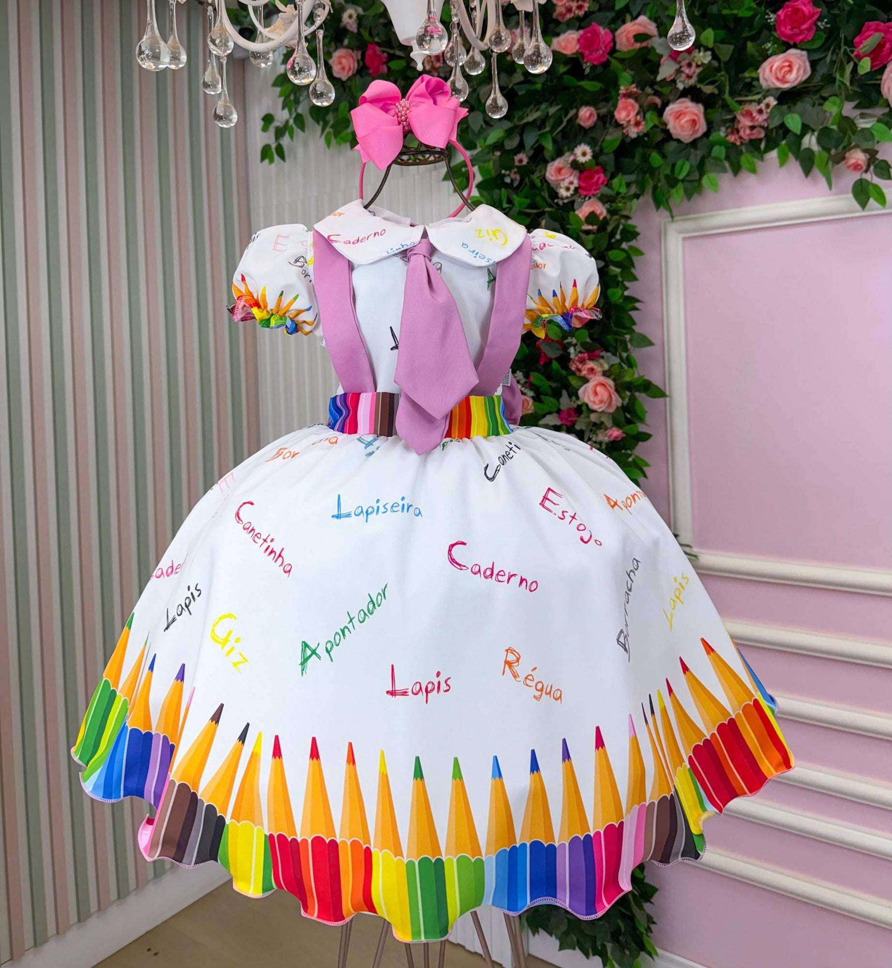 Vestido Marie Lapis Aquarela ABC Branco