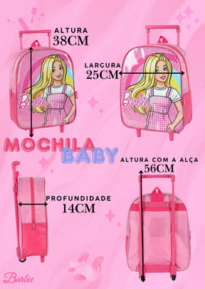 Mochila de Rodinhas Barbie Pink - Praticidade e Charme para o Dia a Dia | Bebeloo Kids