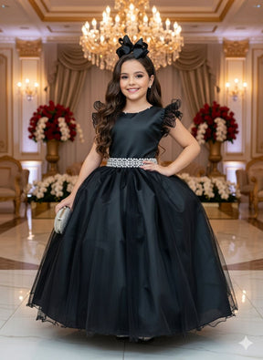 Vestido Marie Longo Amanda Preto - Leveza e Elegância para Meninas | Bebeloo Kids