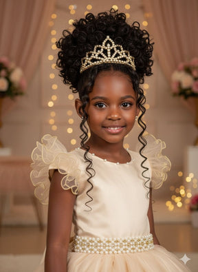 Vestido Marie Longo Amanda Dourado - Leveza e Elegância para Meninas | Bebeloo Kids