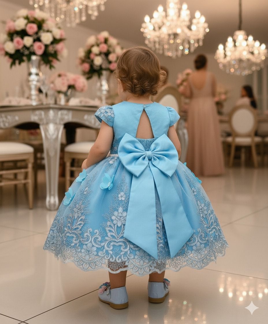 Vestido Marie Jardim Encantado Luxo Azul Tiffany (VESTMRIEJDENCTDRNAZ)