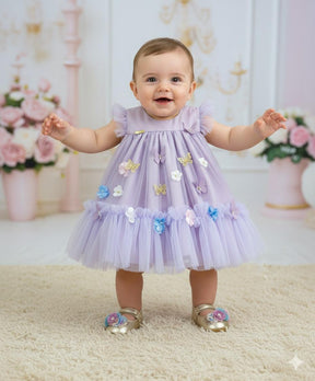 Vestido Vila Lele Jardim das Borboletas Baby Liz Lilas - Leveza e Elegância para Meninas | Bebeloo Kids