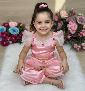 Fantasia Princesa Princesa Jasmine Rosa - Qualidade e Cuidado para os Pequenos | Bebeloo Kids