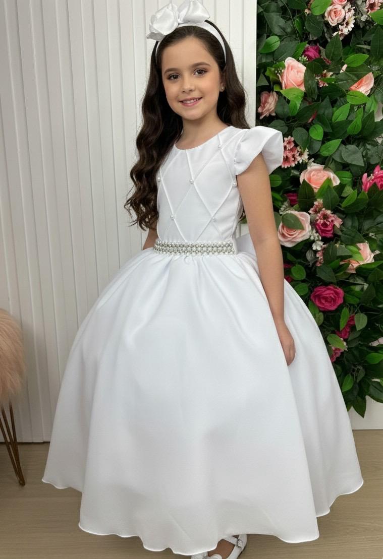 Vestido Ysa Kids Ariane Longo Branco - Leveza e Elegância para Meninas | Bebeloo Kids