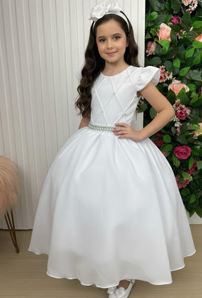 Vestido Ysa Kids Ariane Longo Branco - Leveza e Elegância para Meninas | Bebeloo Kids