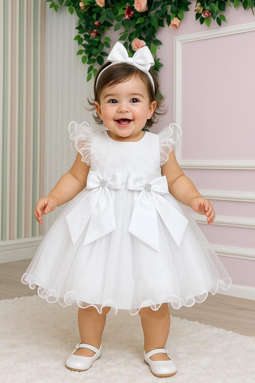 Vestido Marie Bebe Mia Branco - Leveza e Elegância para Meninas | Bebeloo Kids