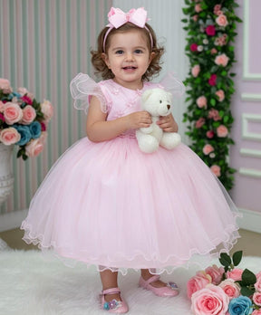 Vestido Menina Bonita Pietra Rosa Bebe - Leveza e Elegância para Meninas | Bebeloo Kids