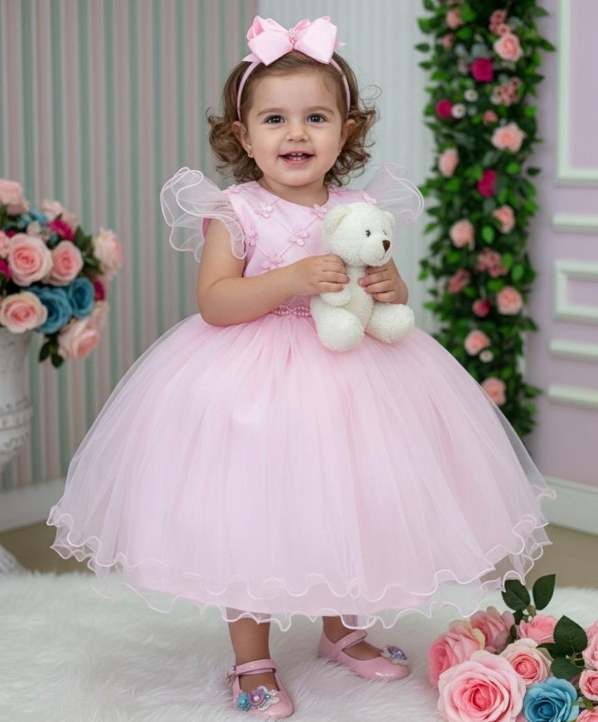 Vestido Menina Bonita Pietra Rosa Bebe - Leveza e Elegância para Meninas | Bebeloo Kids
