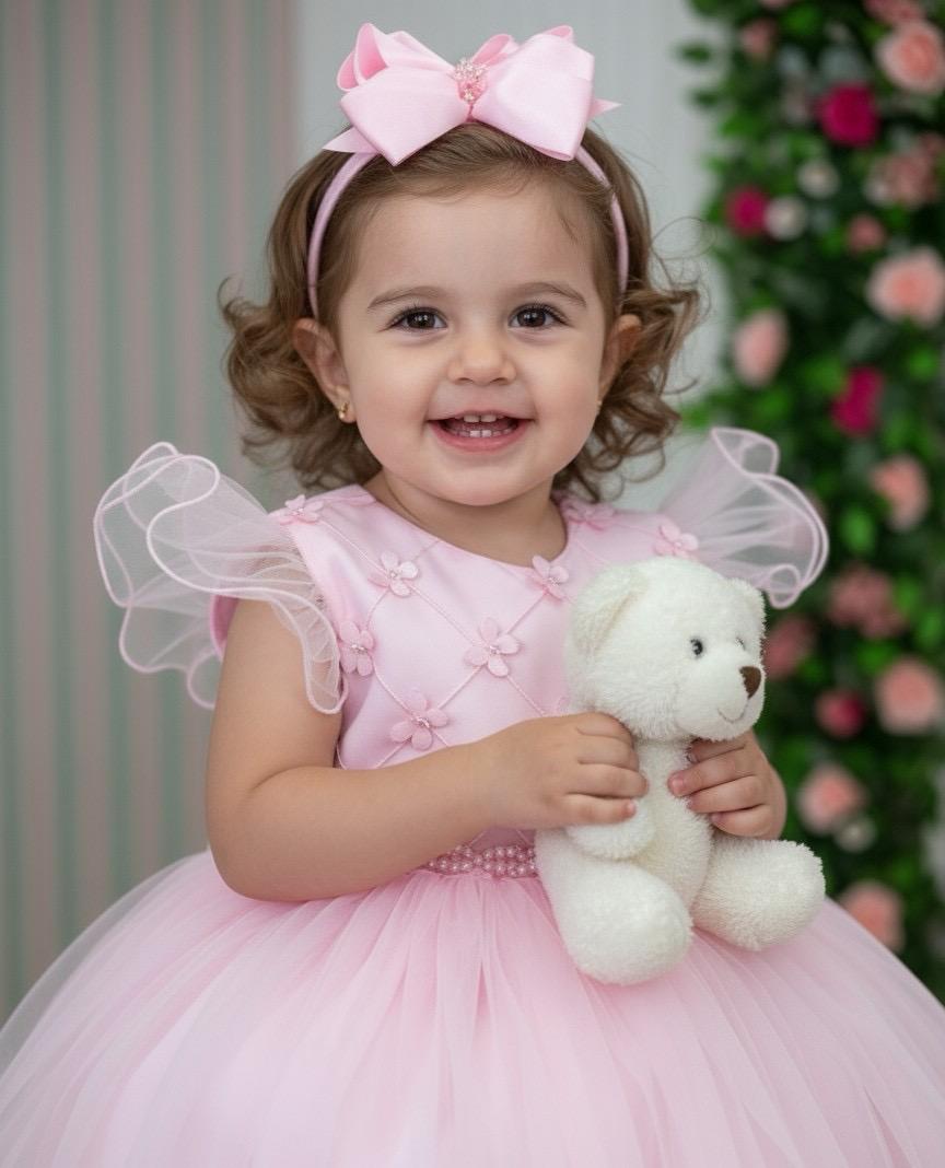 Vestido Menina Bonita Pietra Rosa Bebe - Leveza e Elegância para Meninas | Bebeloo Kids