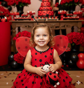 Vestido Tematicos Luxinho Joaninha - Leveza e Elegância para Meninas | Bebeloo Kids
