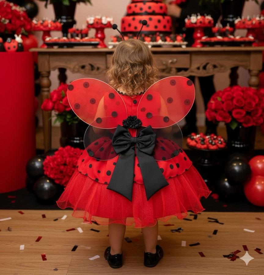 Vestido Tematicos Luxinho Joaninha - Leveza e Elegância para Meninas | Bebeloo Kids