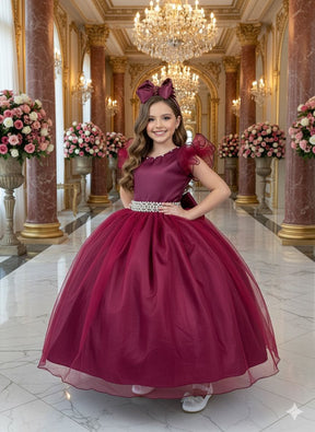 Vestido Marie Longo Amanda Marsala - Leveza e Elegância para Meninas | Bebeloo Kids