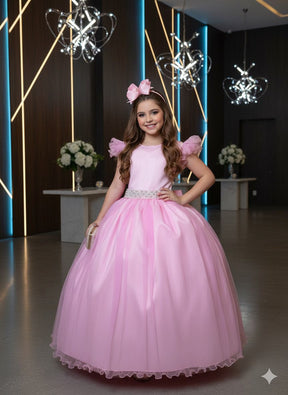 Vestido Marie Longo Amanda Rosa Bebe - Leveza e Elegância para Meninas | Bebeloo Kids