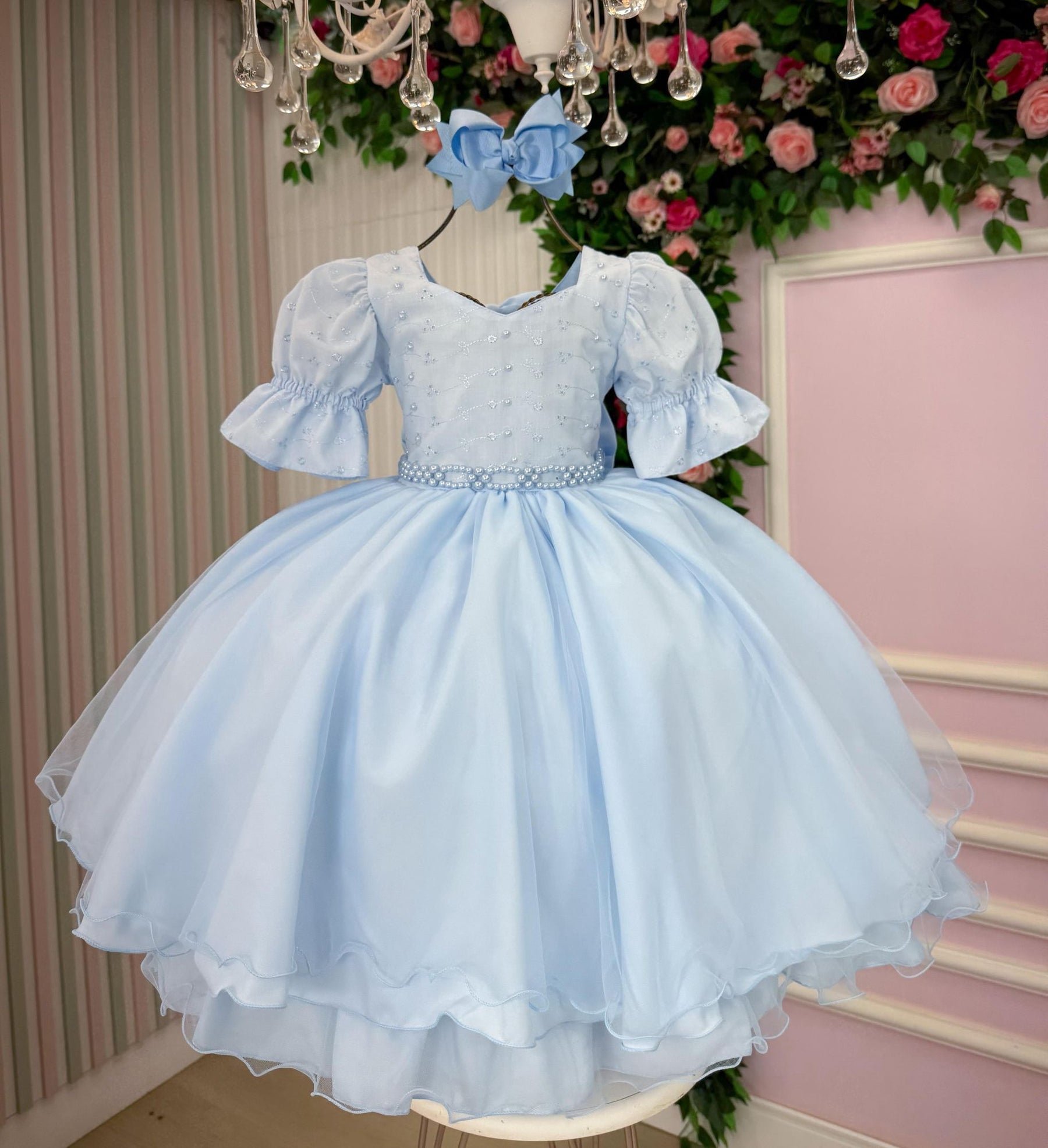 Vestido Bella Child Priscila Azul Bebe - Leveza e Elegância para Meninas | Bebeloo Kids